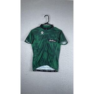 Pactimo Salsa Cycling Jersey Womens Small Green Full Zip Short Sleeve Bike Shirt